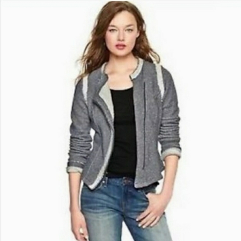 GAP Navy Uniform Moto Jacket Size Small - Picture 2 of 13